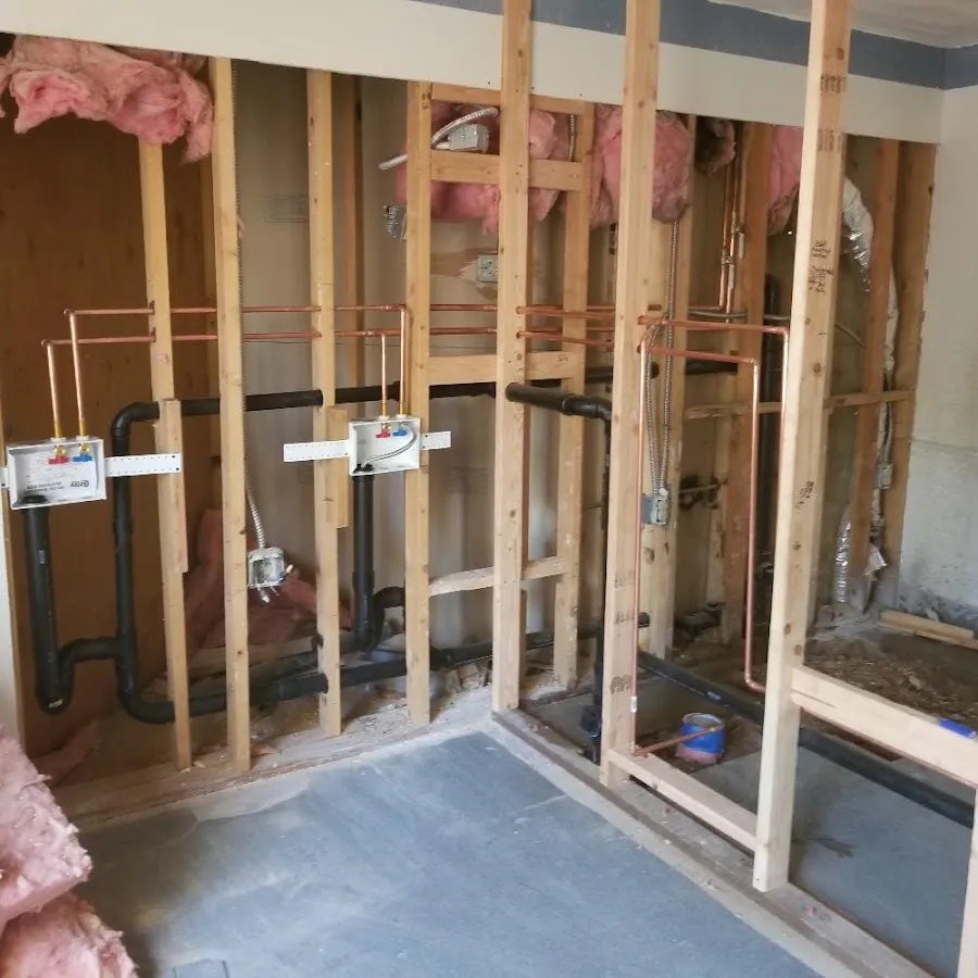 Copper pipe rough-in and plumbing installation in Clearwater